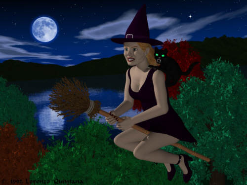 Die Hexe auf dem Besen